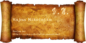 Vajna Nikoletta névjegykártya
